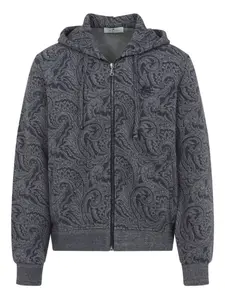Толстовка с капюшоном на молнии с узором пейсли ETRO