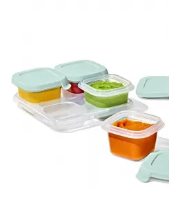 Набор из 4 силиконовых детских кубиков Tot для хранения продуктов Oxo, Opal