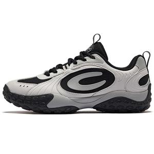 Erke Женские повседневные кроссовки Flash Moon с дышащим и износостойким низким верхом, цвет "дымчатый серый", "угольно-черный"