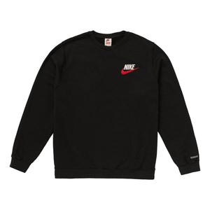 Толстовка fw18 x nike crewneck black crossover round neck pullover Supreme, черный