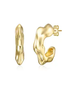 Серьги-Кольца витые открытые Rachel Glauber, gold