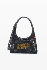 Женская сумка среднего размера с надписью Desigual, Black