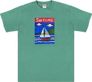 Футболка Supreme Sailboat Tee 'Dusty Teal', бирюзовый