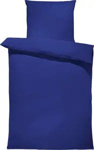 Комплект постельного белья из 4 предметов, размер 155x200 см, темно-синий, перкаль, хлопок, комфортный размер One-Home