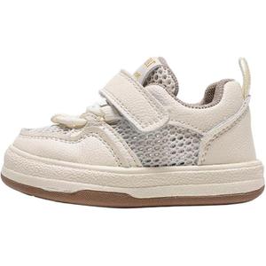 Нескользящие, противоударные и дышащие низкие детские туфли для младенцев и малышей QINUOSHU, бежевый