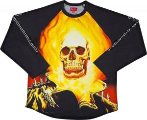 Лонгслив Supreme Ghost Rider Raglan Long-Sleeve Top 'Black', черный