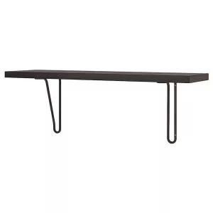 Полка настенная Ikea Bergshult/Forlaggare, 80х20 см, черно-коричневый/черный