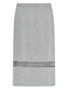 Миди-юбка-карандаш, украшенная пайетками Fabiana Filippi, серый