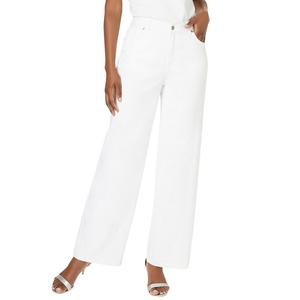 Женские невидимые эластичные джинсы больших размеров Roaman Iconic с широкими штанинами Roaman's, цвет White Denim