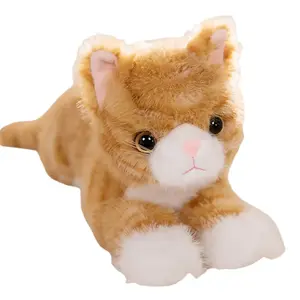 Кукла в стиле лежащего котенка плюшевая кукла высота 40см/53см Tak Bebe, оранжевый