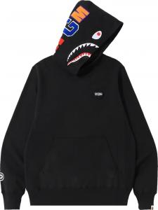 Худи BAPE Shark Emblem Pullover Hoodie 'Black', черный
