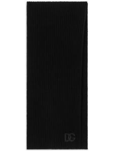 Dolce & Gabbana кашемировый шарф в рубчик, черный