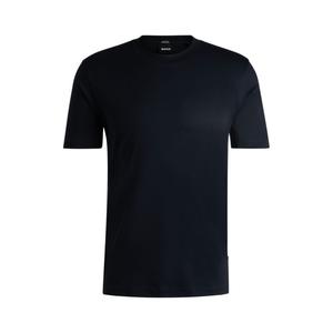 Футболка облегающего кроя из мерсеризованного хлопка BOSS, темно-синий