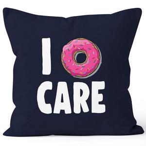 Чехол на подушку I Donut care Мне все равно, все равно Чехол на подушку декоративная подушка хлопок MoonWorks темно-синий 40см x 40см
