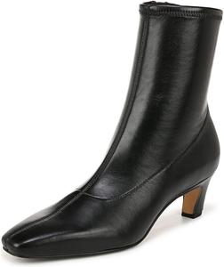 Женские ботильоны FYS с квадратным носком, на низком каблуке, короткие, с боковой молнией, для формального офиса и повседневной носки, размер 4-16 US, Black