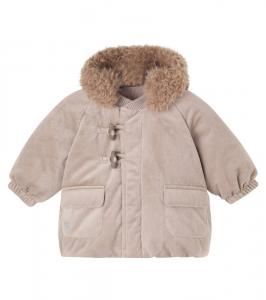 Детская куртка с капюшоном из вельвета baby billo Wheat, Grey Stone