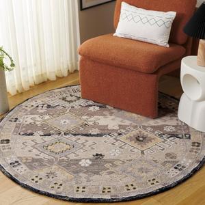 Ковер SAFAVIEH, 153 x 153 см, Aspen Collection, Charcoal & Beige, ручной работы из шерсти, идеально для гостиной, спальни, столовой (APN105H)