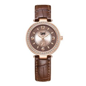 Часы кварцевые на кожаном ремешке с черным циферблатом женские классическая упаковка Lee, 69LEF-M498ASL5-1RSY-DB