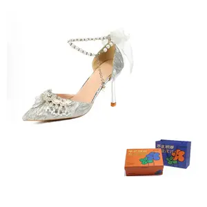 WOXXXN Серебряные лодочки на шпильке с узким каблуком 8 см, цвет Silver 8CM