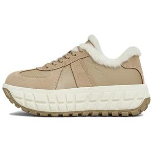 Низкие повседневные туфли женские TATA, Khaki (Faux Wool Lining)