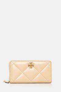 Kira Diamond Quilt Кожаный кошелек Tory Burch, бежевый