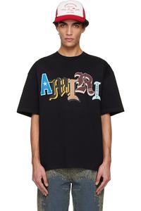 Футболка оверсайз с нашивкой университетской команды Amiri, черный