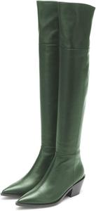 Женские повседневные высокие сапоги FSJ выше бедра, ботильоны выше колена, с заостренным закрытым носком, на низком массивном каблуке, кожаные, для вечеринок и клубов, осенне-зимняя обувь, размеры 4-15 US, Green