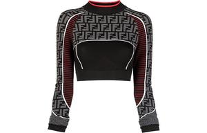 FENDI Женский черный топ