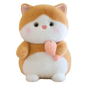 Милый креативный котенок, который любит есть рыбу плюшевая кукла высота 25cm/40cm/50cm CHONGRONGLIANYU