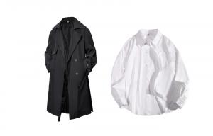 BRUMAIRE Тренч унисекс, Black Trench Coat+White Shirt