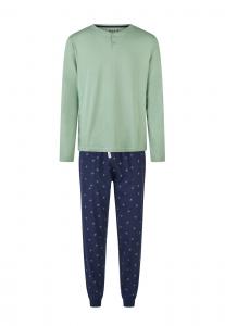 Пижамный комплект Phil & Co. Berlin SET LONG NECK WITH BUTTONS, Green Blue/Green