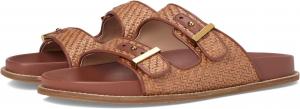 Сандалии Cole Haan Marisol Footbed Sandals, цвет Tan Raffia/Dark Cuoio Leather