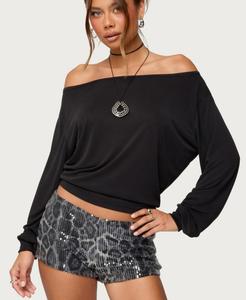 Женская блузка Nannie с открытыми плечами и свободным кроем Edikted, Black