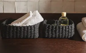 Плетеная корзина из бумаги Zara Home, черный