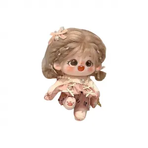 Детская музыкальная хлопковая кукла милая одевающаяся девочка спящая кукла плюшевая кукла 20см высота WANTONGLE, розовый