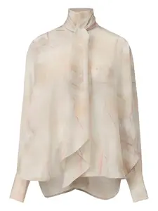 Топ с абстрактным принтом и завязками Fabiana Filippi, нейтральный