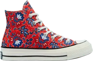 Кроссовки Converse Chuck 70 High Paisley - Habanero Red, красный