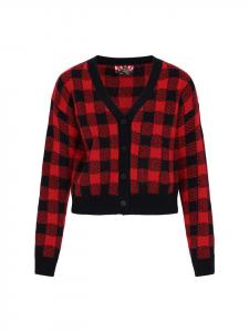 Женский кардиган черного и темно-красного цвета myMo ROCKS