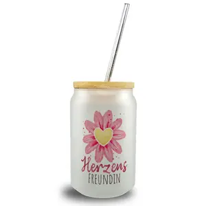 Стакан для питья в форме цветка с бамбуковой крышкой и надписью Лучший друг speecheese