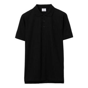 Футболка Men's Burberry Pattern Short Sleeve Polo Shirt Black, черный