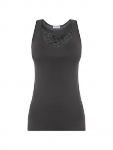 Майка с кружевной отделкой Hanro, серый