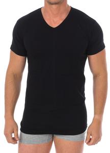 Майка с коротким рукавом и v-образным вырезом 1004 для мужчин Kisses And Love, черный