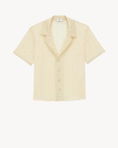 Пижамный комплект из батиста с вышивкой англез Saint Laurent, желтый