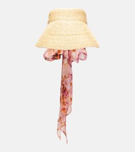 Шарф с деталями из рафии и козырьком Chloé, Antique Pink