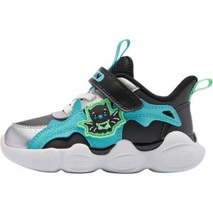 QIAODAN Низкие, устойчивые к ударам и износу детские туфли, цвет черный, синий, для младенцев и малышей