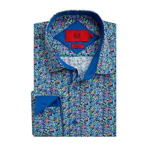 Мальчиковая рубашка slim fit с принтом пейсли Elie Balleh, Blue