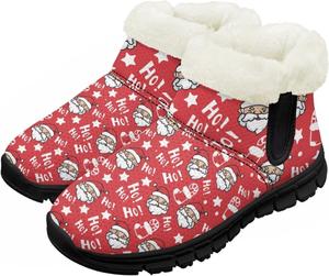 Мальчики Девочки Зимние теплые ботинки Нескользящие легкие уличные ботинки для ходьбы в холодную погоду Chririnla, Ho Ho Santa