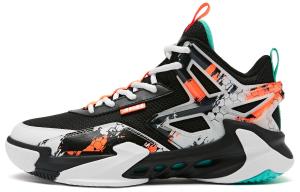 QIAODAN Амортизирующие, износостойкие баскетбольные кроссовки Mid Top для детей Black для подростков