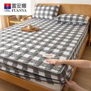 Fuanna Простыня на резинке стеганая, 90х190 см, для матраса 5-30 см, серая клетка