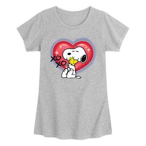 Футболка с принтом Peanuts Snoopy & Woodstock для девочек 7-16 Licensed Character, Heather Gray